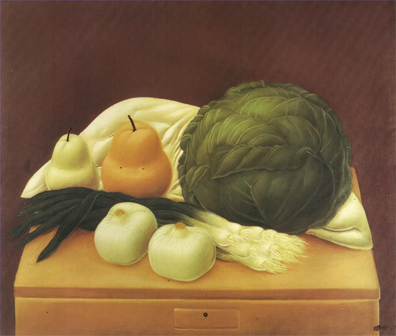 Table de cuisine 2 Fernando Botero Peintures à l'huile